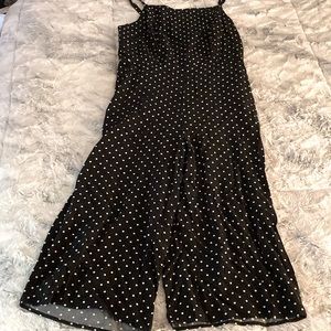 Black and white polka dot jumpsuit